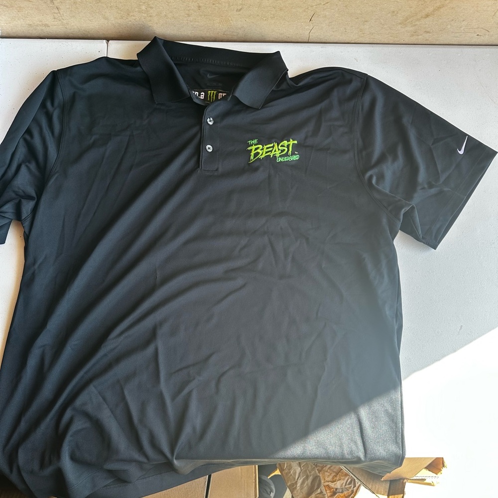 Nike Dri Fit Men’s Black Monster Energy “The Beast” Unleashed Polo Shirt XXLarge